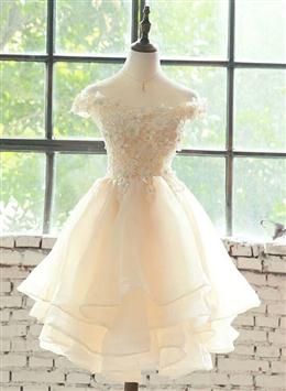 Picture of Lovely Flowers Organza Layers Short Party Dresses, Cute Homecoming Dresses Prom Dresses